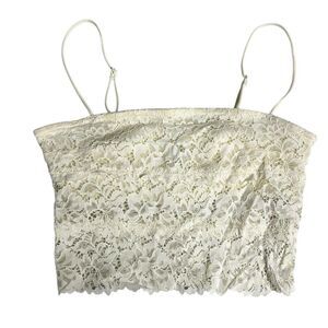 Out from Under Urban Outfitters Cream Lace Crop Top Adjustable Straps Small